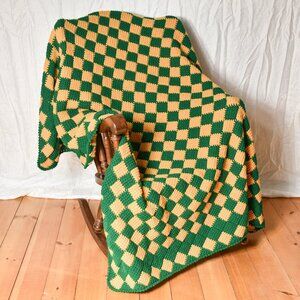 New, hand crocheted afghan throw blanket, beautiful colors large 60"x78"